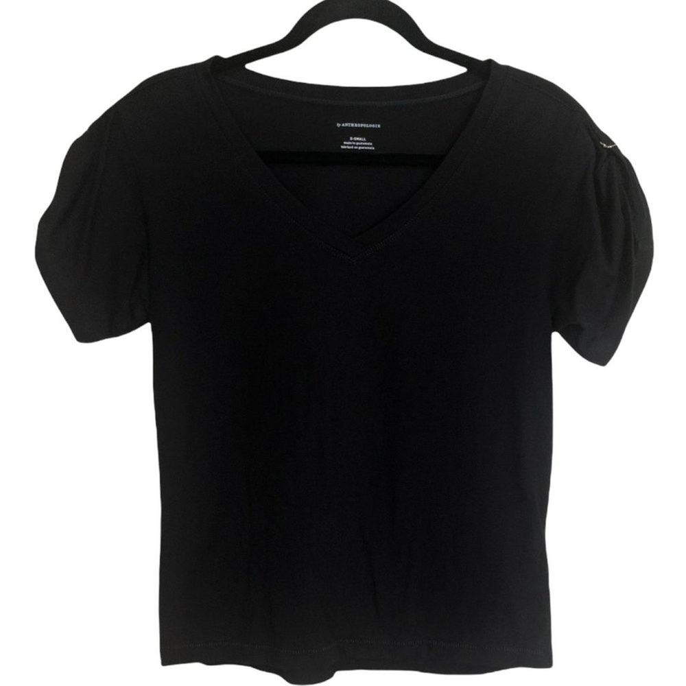 By Anthropologie round neck short sleeve black tee Size XS